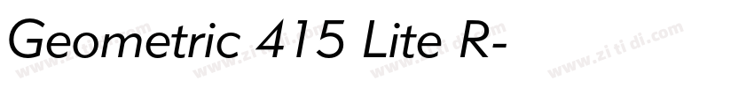 Geometric 415 Lite R字体转换